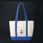 Votre nom de bateau Sac fourre-tout d'Ancres styli<br><div class="desc">Votre nom de bateau Marine Élégante Ancre Grand Sac fourre-tout</div>