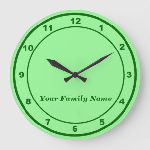 Votre nom de famille sur une horloge murale ronde