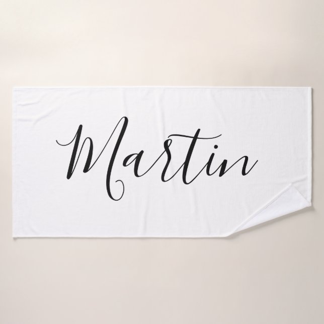 Votre nom | Écriture élégante (Serviette de bain)