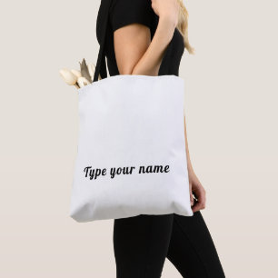 Votre nom en noir sur le Sac fourre-tout blanc cla