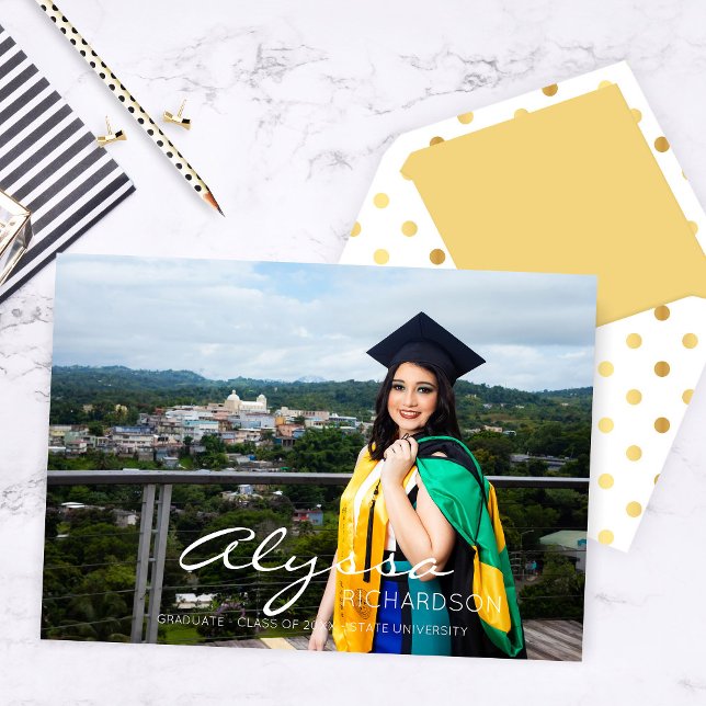 Votre nom et photo Faire-part diplômée (Créateur téléchargé)