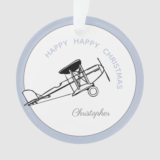 Votre nom ici Boy Airplane Christmas Orament (devant)