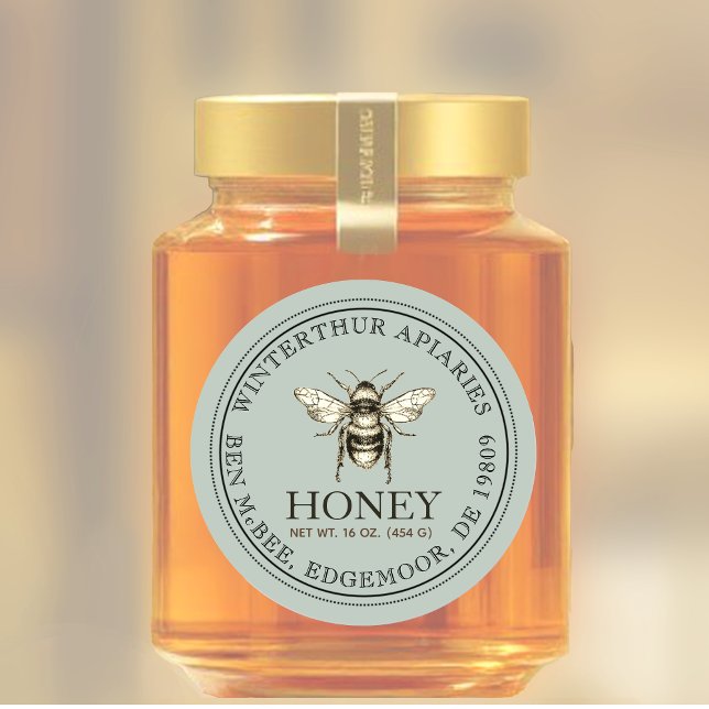 Votre nom ici Editable Honey Jar Bee Étiquette (Créateur téléchargé)