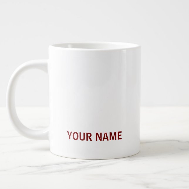 Votre nom ici Tasse de café simple et élégant pers (Gauche)