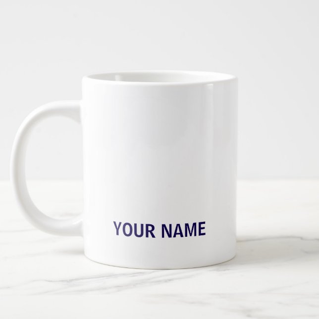 Votre nom ici Tasse de café simple et élégant pers (Gauche)