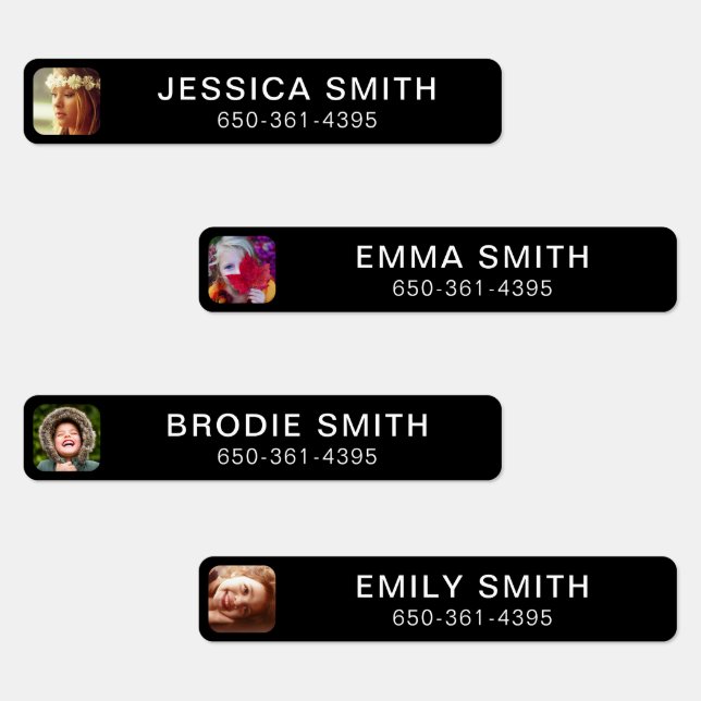 Votre nom, Photo & Phone Sticker Étiquette Modèle (Groupe)