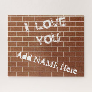 Votre nom Puzzle - Un mur en briques - Je vous aim