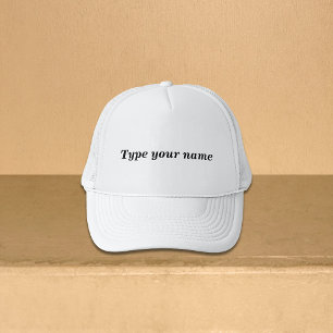 Votre nom sur casquette de camionneur blanche