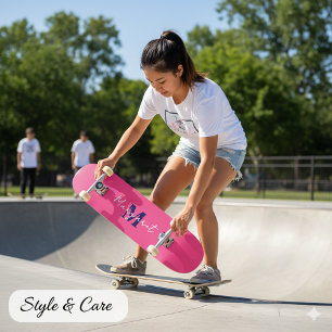 Votre nom sur Custom Pink Skateboard - Faites-le v