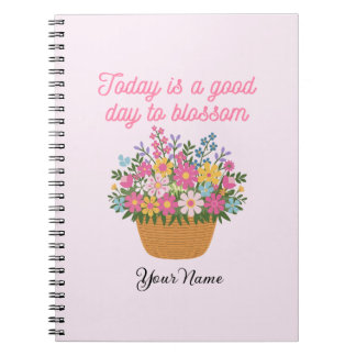 Votre nom sur le mignon Carnet floral rose