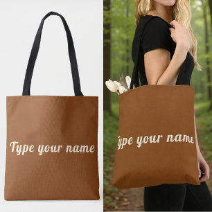 Votre nom sur sac cabas marron