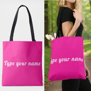 Votre nom sur sac fourre-tout rose