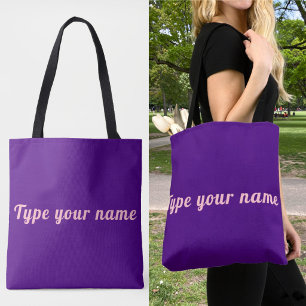 Votre nom sur sac fourre-tout violet