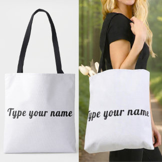Votre nom sur un tote bag blanc