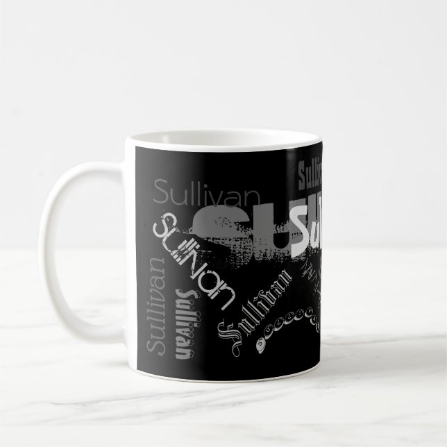 Votre nom sur votre mug design noir noble ! (Gauche)