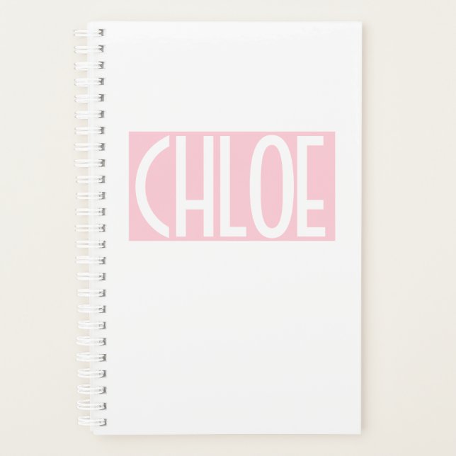 Votre nom | Texte blanc gras sur rose clair (Devant)