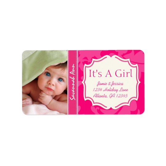 Votre nouveau bébé de photo son un cru de ROSE de Étiquette D'adresse