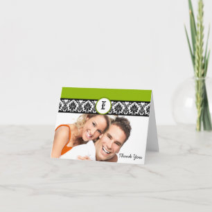 Votre photo Apple Green & Black Damask Merci
