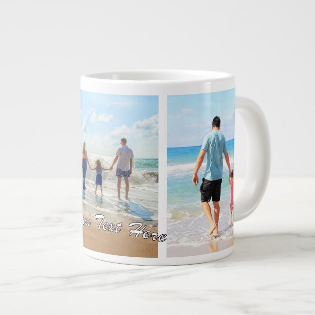 Votre photo Collage cadeau Mug avec nom de texte p (Devant droit)