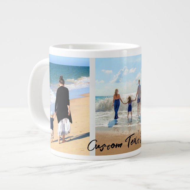 Votre photo Collage Mug café avec texte personnali (Devant gauche)