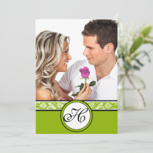 Votre photo Damas Apple Green Faire-part de mariag