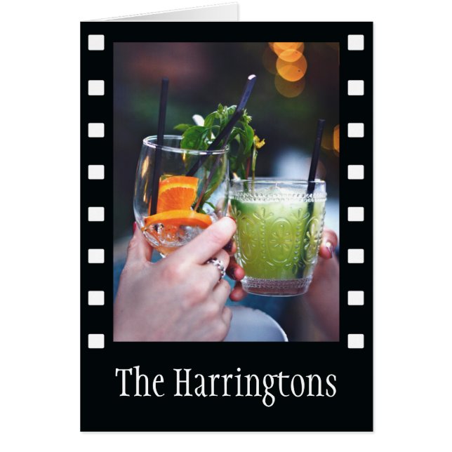 VOTRE PHOTO dans "pellicule" carte de voeux person (Devant)