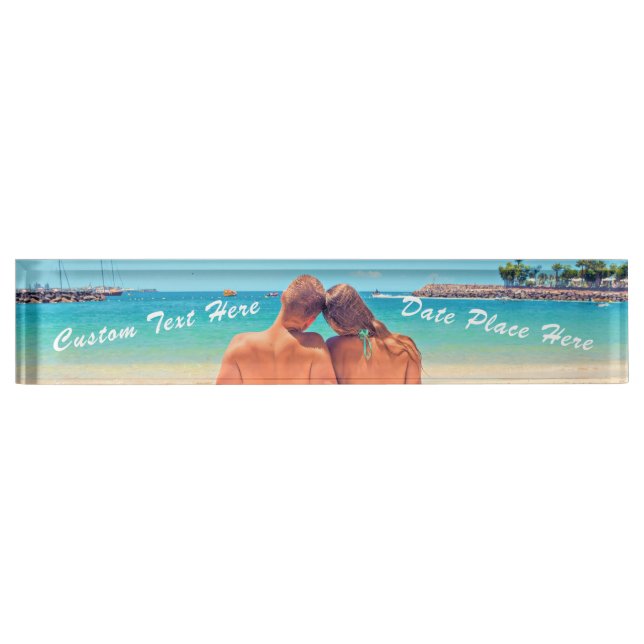 Votre Photo Desk Nom Plaque Cadeau avec texte pers (Devant)