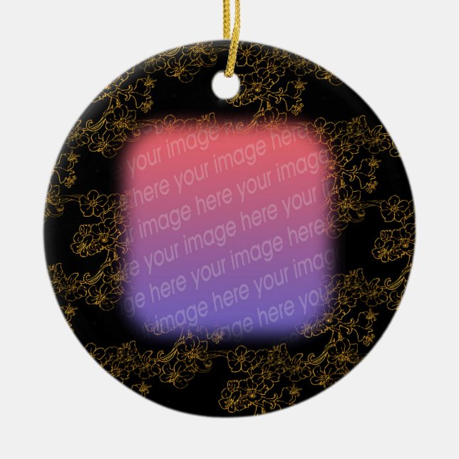 Votre photo Elegant or Floral Design Ornement (Devant)