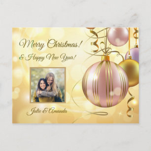 Votre photo et nom(s) Carte postale Bals de Noël