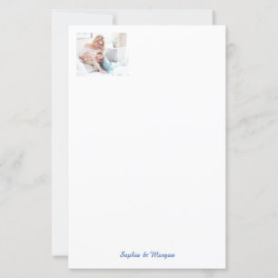 Votre photo et nom(s) en Script bleu