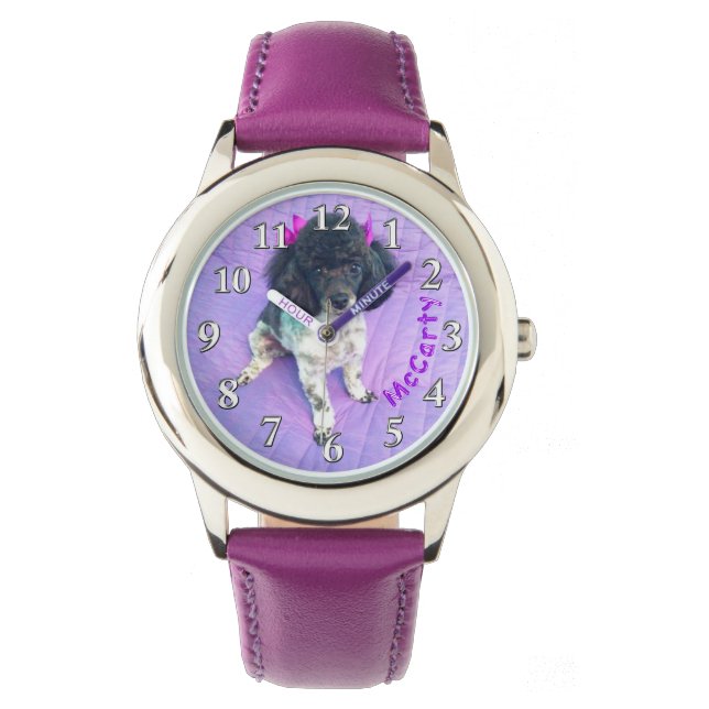 VOTRE PHOTO Montres violettes pour filles (devant)