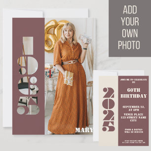 Votre photo née 1965 60e anniversaire Invitation
