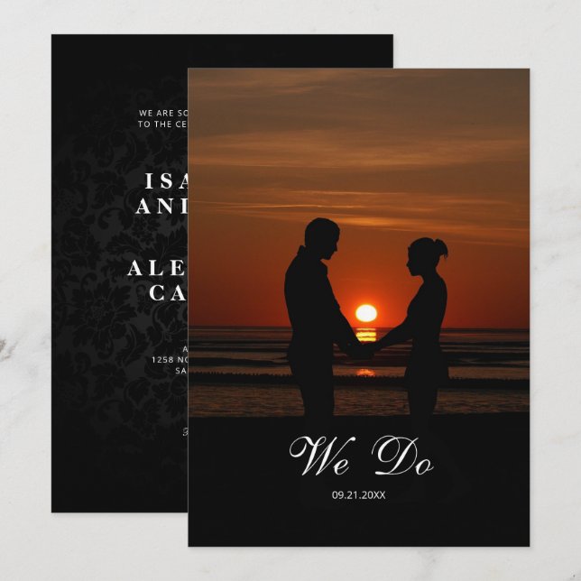 Votre Photo Pour Faire-part de mariage Mariage (Devant / Derrière)