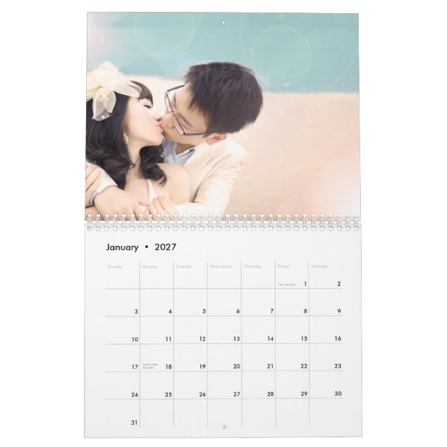 Votre photo sur chaque page Calendrier (Jan 2027)