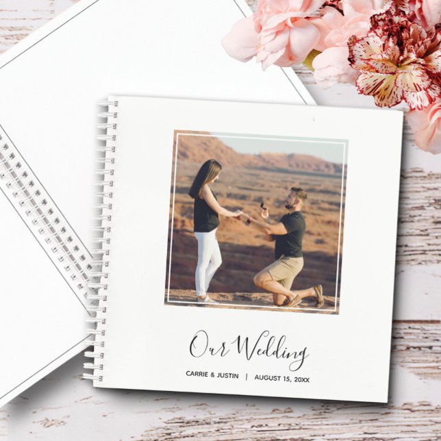 Votre photo sur le livre d'invité Mariage (Choose SOFT or HARD cover and inside pages, *Sketch style shown here.)