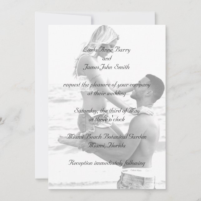 Votre photo sur les invitations au mariage (Devant)