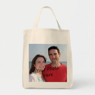 Votre photo sur un sac fourre-tout à épicerie