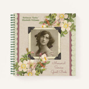 Votre photo Vintage Wild Roses Memorial Livre d'in