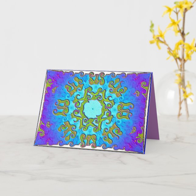 Votre propre carte de voeux pliée (Fleur jaune)