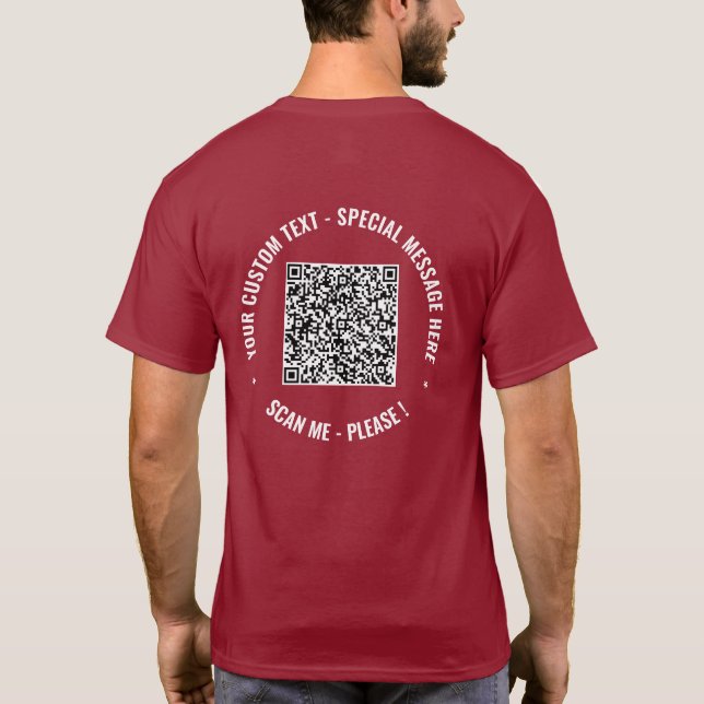 Votre QR Code Scan Info Texte personnalisé T-shirt (Dos)