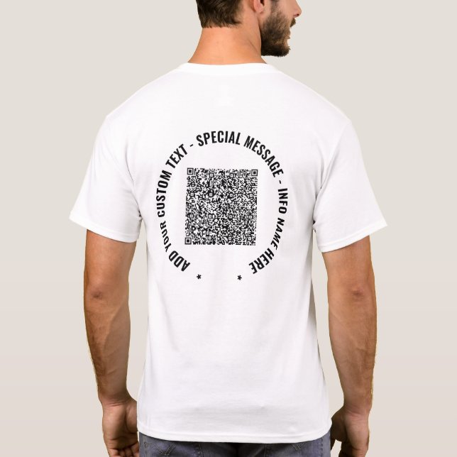 Votre QR Code Scan Info Texte personnalisé T-shirt (Dos)
