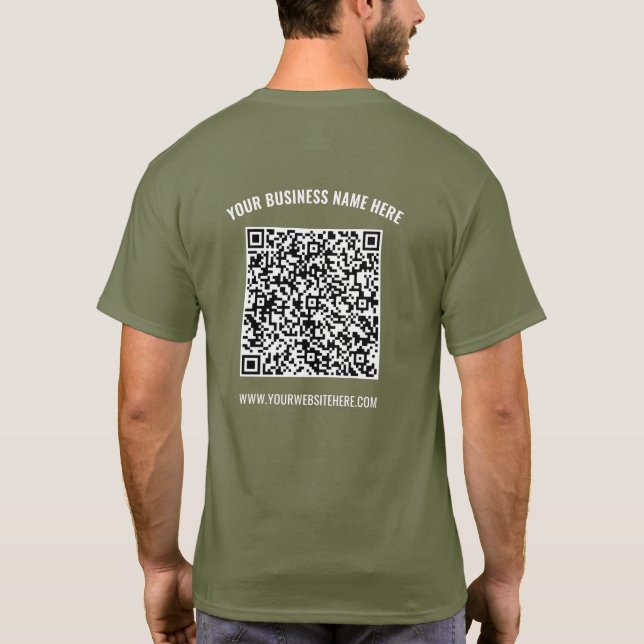 Votre QR Code Scan Name Website Business T-Shirt (Dos)