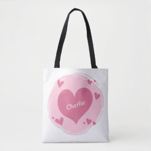 Votre(s) nom(s) dans un Sacs personnalisés Coeur