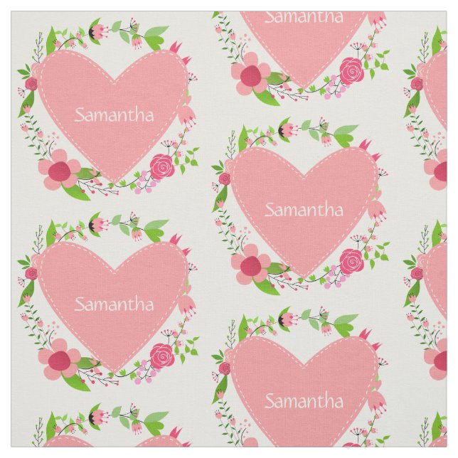 Votre(s) nom(s) dans un tissu personnalisé Heart (Échantillon)