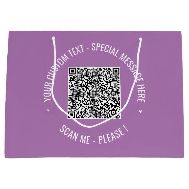 Votre sac cadeau Code QR Design Exemple de texte p (Devant)