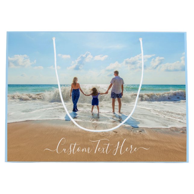 Votre sac cadeau photo avec nom de texte personnal (Devant)