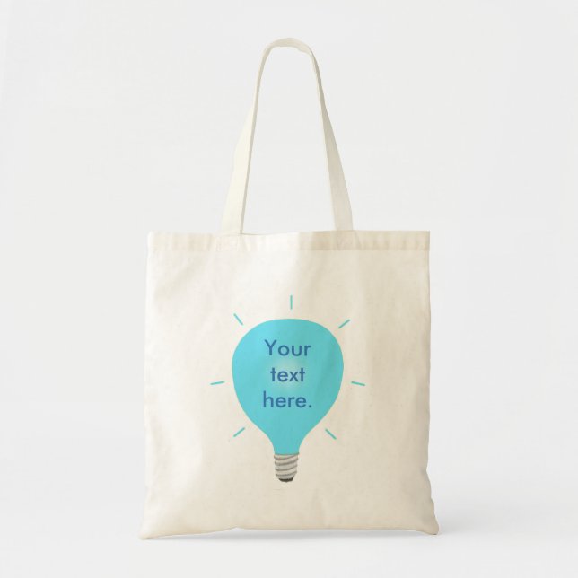 Votre Sac fourre-tout d'ampoule bleu texte (Devant)