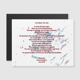 Votre sang, votre vie 10cm x 14cm Carte magnétique