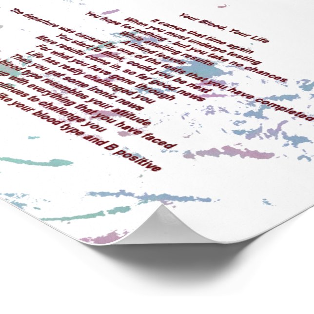 Votre sang, votre vie 12cm x 17cm Poster de valeur (Coin)