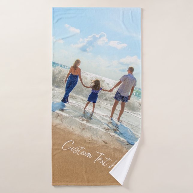 Votre Serviette de bain Photo Set avec texte perso (Serviette de bain)